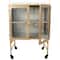 Hello Honey® Gold Metal Cabinet with Locking Caster Wheels & Glass Doors